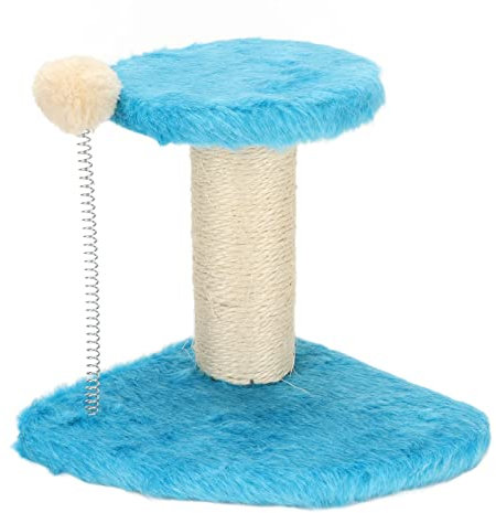 Katzenkratzbaum Interaktiver weicher Plüsch 2 Schichten Sisalseil Kratzbaum Kleine Kätzchen Kratzbaum Kletterbaum Kätzchen Spielturm mit hängenden Spielzeug Indoor Katzen