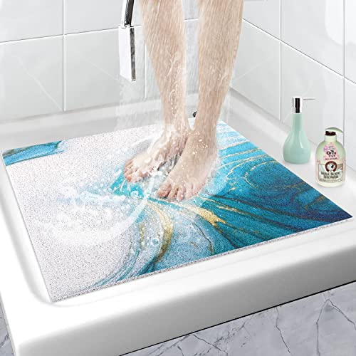 Duschmatte rutschfest 60 x 60 cm | Badewannenmatte Waschbar | Badematte Badewanne Anti-Schimmel | PVC Luffa Antirutschmatte Badewanne