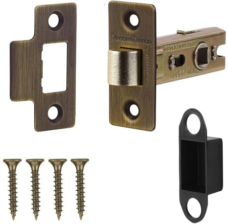 Decoranddecor 3 Inch Tubular Mortice Latch for Internal Doors, Fire Rated (1 Pack, 57-76mm, Antique Brass)
