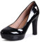 topschuhe24 2710 Damen Lack Pumps Plateau High Heels, Farbe:Schwarz, Größe:38 EU
