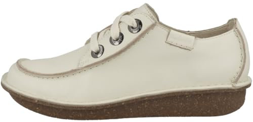 Clarks Womens Funny Dream Oxford, Cream Leather, 4 UK