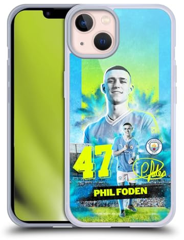 Head Case Designs Officially Licensed Manchester City Man City FC Phil Foden 2023/24 First Team Soft Gel Case Compatible With Apple iPhone 13