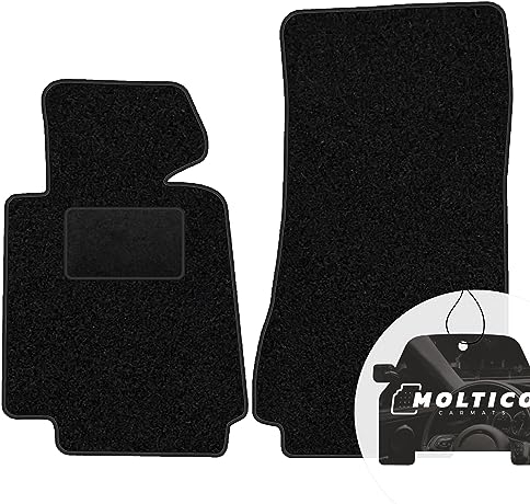 moto-MOLTICO Vorne Fußmatten Auto Velours Autoteppiche Schwarz Automatten Set 2-teilig passend für BMW Z3 1996-2002