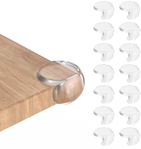 HUSAIHU 14Pcs Corner Protectors, Strong Adhesive Corner Protectors for Kids, Soft and Safe Baby Corner Protectors, Transparent Table Corner Protectors for Baby (Round)