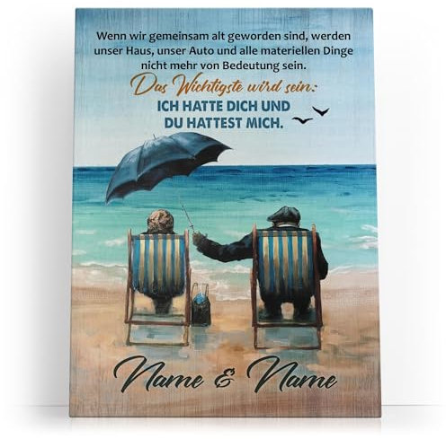 Liebesleinwand Das sind wir Leinwand | Leinwandbild mit Namen und Datum | Wandbild gestalten | Jahrestag Geschenk für Frau Freundin Mann Freund | Die wichtigsten Dinge