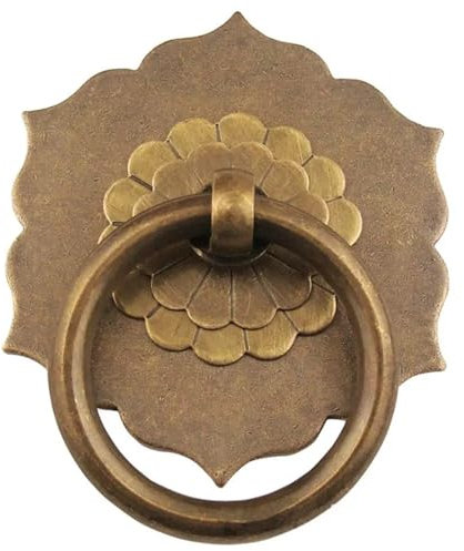Cabinet Door Handles Antique Bronze Brass Drawer Knob Back Plate Drop Ring Pulls Dresser Pulls Knobs Kitchen Cabinet Door Knobs Handles Cupboard Drawer Handles (Color : M Antique Bronze)