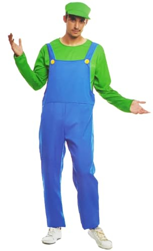 Acan Tradineur - Disfraz para Adultos de Fontanero Verde - Fabricado en España - Ideal para Carnaval, Halloween, Cosplay y Fiestas - Talla L