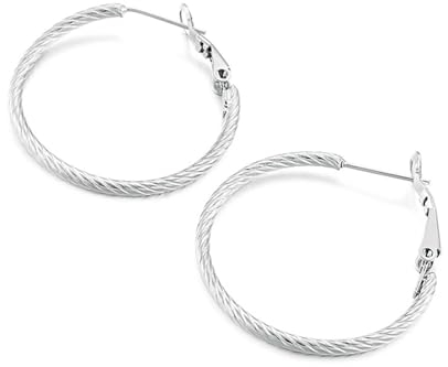 Homxi Ohrring Frauen Creolen,Damen Ohrringe Edelstahl Ohrringe Kreis 31MM Ohrringe Silber