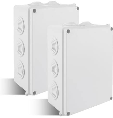 JMIATRY 2 Pezzi scatola elettrica da parete 200 x 155 x 80 mm, scatola elettrica da esterno IP65, scatola derivazione per Progetti Elettronici, Scatola di Connessione Elettrica