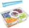 Boîte Conservation Alimentaire Fraîcheur avec Couvercle et Clip, Boîte Rangement Frigo à 4 Compartiments, Récipient en Verre Hermétique Portative, pour Légumes Fruits Snacks Entrées Épices Fromages