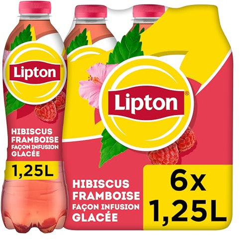 Lipton Ice Tea Infusion Glacée Hibiscus Framboise 6 x 1,25L Pack
