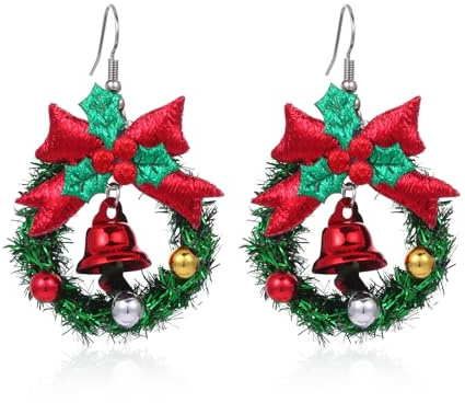 BSLVWG Weihnachtsdekoration, Damen-Weihnachtsohrringe, Weihnachtsbaum/Schneemann/Schneeflocken-Ornamente, Schmuck, Geschenke für Frauen, Feiertagsfeier (42)
