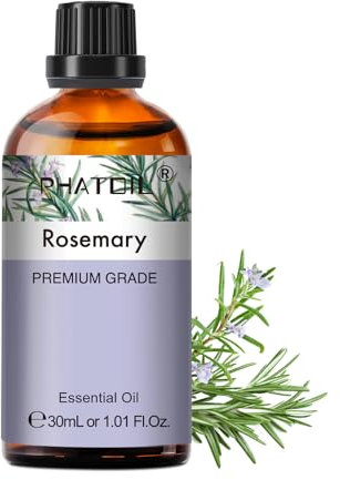 PHATOIL Rosmarinöl Ätherisches Öl Reine 30ML, Ätherische Öle für Diffuser Erstklassige Qualität, Aroma Duftöl Rosmarin Öl für Haare, Kopfhaut, Rosemary Oil
