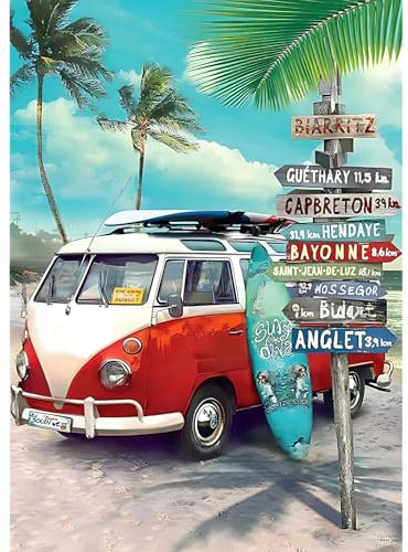 KEYIFA Diamond Painting 5D Complet Voiture rétro, Peinture Diamant Adulte Art Accessoires, DIY Cristal Art Toile Peinture Kit Diamant Painting, Murale Décoration 30x40cm