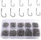 zfyanssee 500PCS Fishing Hooks (#3~#12), Carbon Steel Barbed Circle Hooks with Plastic Box