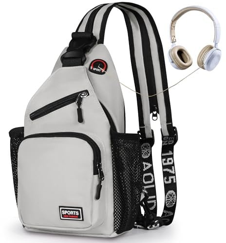 Geestock Sling Bags Brusttasche Herren Crossbody Umhngetasche Kleine Schultertaschen Crossbody-Taschen Wasserdicht Casual Chest Taschen für Männer und Damen (Weiß)