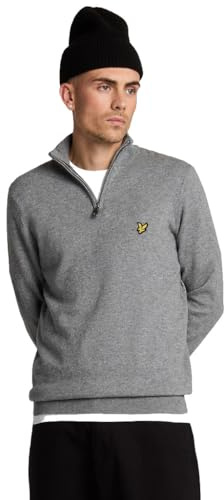 Lyle & Scott Mid Knits Cotton Merino Quarter Zip Jumper | Stand Collar, Ribbed Cuffs & Hem, Breathable Warmth, Layering Flexibility, Transitional Seasons