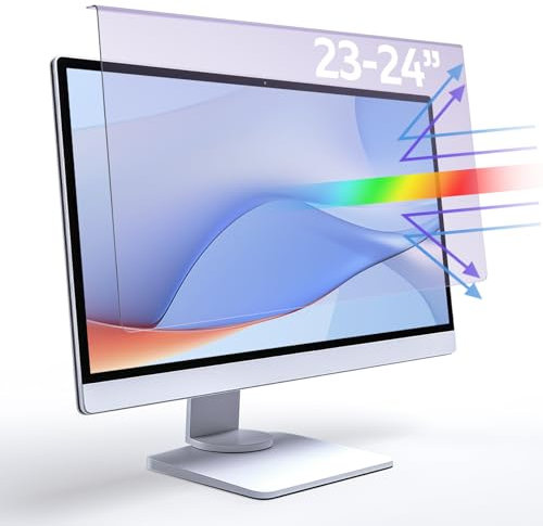 Qoosea 23-24 inch Blue Light Blocking Screen Protector for Computer Monitors Universal Fit 547x320mm Anti-Glare UV Protection for Prolonged Work and Gaming(23-24 16:9)