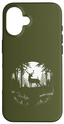 Hülle für iPhone 16 Hirsch Wald Wildlife Grafik für Jäger Wanderer