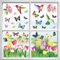 9 Blätter Fensterbilder Frühling Selbstklebend - Fensterbilder Blumen Sommer Schmetterlinge Deko, Frühlingsdeko Fenster, Frühlingsdeko Innen für Deko Fensterfolie Fensterbild