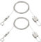 PATIKIL 2Pcs Adjustable Picture Hanging Wire Kit, 3 Meters /9.8 ft Fit for 1.5mm Wire Heavy Duty Stainless Steel Wire Rope Hanger Hardware with Double Way Adjustable Hook for Hang Mirror