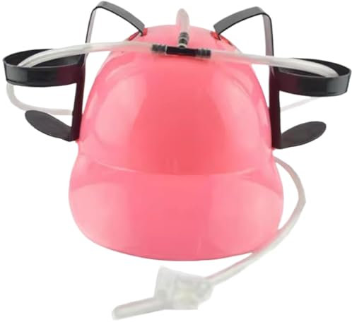 LAANCOO Lustiger Bierhut, kreativer Trinkhelmhut, niedlicher lustiger Trinkenhelm für Bier, Party -Bierhüte mit Strohhalmen, Neuheit Trinkhut Dose Halter für Partyspiele, Rose