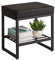 Aibiju Stool Chair for Dressing Table, Faux Leather Small Makeup Stool Bench for Vanity, PU Seat Vanity Stool Foot Stool Ottoman for Bedroom Living Room, Black YD-JD150B