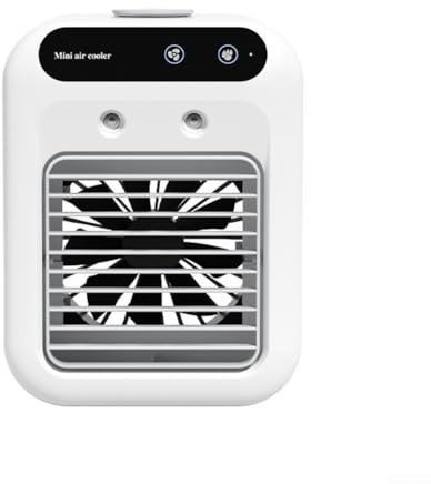 HpLive Climatiseur portable rechargeable par USB Mini ventilateur 2 vitesses 2 modes de pulvérisation Batterie 1800 mAh pour voiture, bureau, voyage