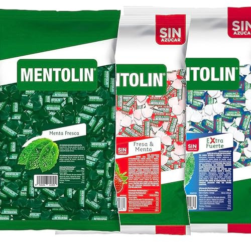 MENTOLIN PACK 3 Kg caramelos duros Menta Fresca & Fresa Menta & Extra Fuerte