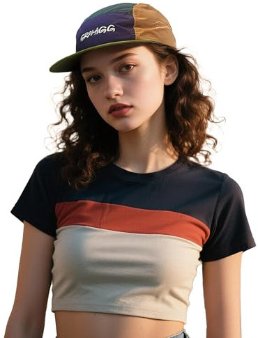 Clakllie Casquette de baseball à 5 panneaux à séchage rapide - Étanche - Bord plat - Pour homme et femme - Réglable - Chapeau de golf pour papa - Casquettes de course en plein air, CDUK-BSSP2549
