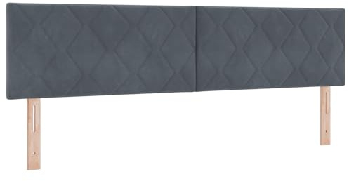 vidaXL Kopfteil Dunkelgrau 180 cm Samt, Verstellbares Kopfteil, modernes schaumgepolstertes Design, stilvolle Schlafzimmermöbel, luxuriöse Schlafkomfort Lösung, Raumupgrade