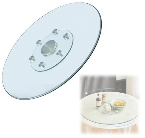 woxefo Gehärtetes Glas Esstisch Drehplatte Kratzfest, verschleißfest und hochtemperaturbeständig 360° Drehung Leicht zu reinigen geeignet für Restaurants Hotels usw(60cm*60cm*10mm)