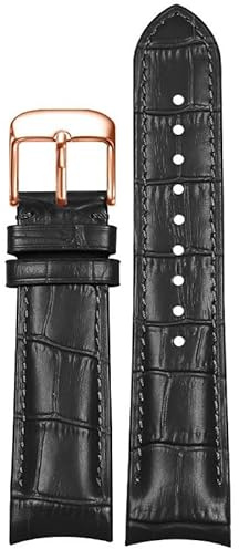 yaponuk Lederarmband für Omega New Seamaster 300 Planet Ocean 007 Speedmaster Herrenuhrkette(Blackr,22mm)