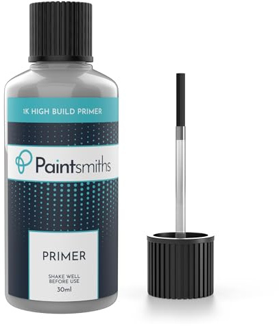 Paintsmiths Grey Primer - 30ml Bottle & Brush - High Build Primer - Car Paint Touch Up - Scratch & Chip Repair - Fast Drying