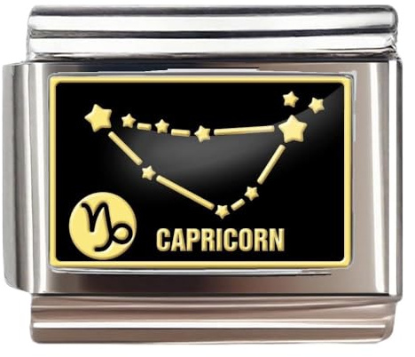 NOOFNO Italienisches Armband, 9 mm, Steinbock, Geburtstag und Datum, 12 Sternzeichen
