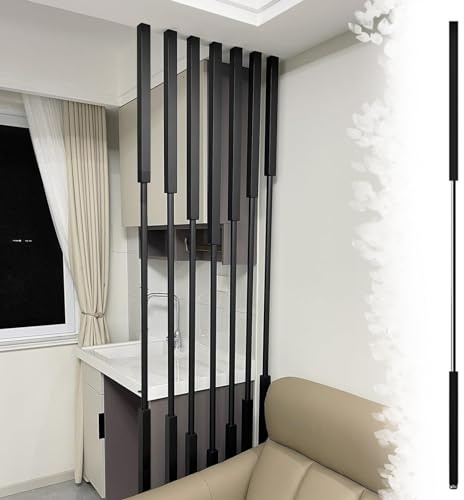 Raumteiler Moderne Wandabschütterungssäule 40 cm-300 cm Groß, Square Hohldekoration Nach Boden zu Decke, Schwarze Temporäre Wand für Büro(1pc Height,100cm/39in/3.28ft)