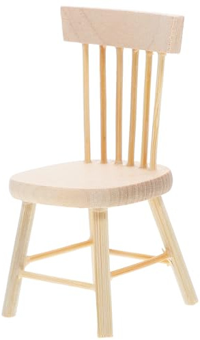CORHAD Mini Chaise en Bois Brut pour Maison de Poupée Modèle Miniature 12 CM Ensemble Décoratif Micro-Paysage pour Plantes en Pot Accessoires de Salle à Manger et Mariage