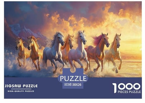 Pferd 1000 Teile Schwieriges Großes Puzzle Für Die Ganze Familie, Teile Passen Perfekt Zusammen, Geschicklichkeitsspiel, Pädagogisches 38x26cm/1000pcs