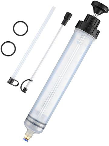 FLASHEVER 500ML Manual Oil Extractor Pump with Transparent Scale | Leak-Proof Syringe, For Car ATV Boat Motorcycle, Clear ML Markings, Portable Hand Pump, Oil & Fluid Extraction