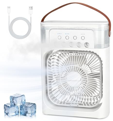 DAJASD Mini Condizionatore Portatile, Ventilatore Portatile Per Condizionatori D'aria, Raffrescatore D'aria, Climatizzatore Portatil,Mini Ventilatore Raffrescatore Ad Acqua Per Famiglia,Viaggi,Ufficio
