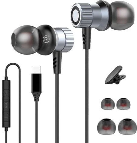 In Ear Kopfhörer mit Kabel USB C Anschluss, Ohrhörer mit Kabel für Samsung | USB C Kopfhörer Kabel für iPhone 17 16 16e 15 Pro Max Plus, für Samsung Galaxy S26 Ultra S25 S24 S23 S22 A57 5G A56 A17 A16