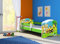 CLAMARO 'Fantasia Grün' 140 x 70 Kinderbett Set inkl. Matratze und Lattenrost, mit verstellbarem Rausfallschutz und Kantenschutzleisten, Design: 20 Bagger