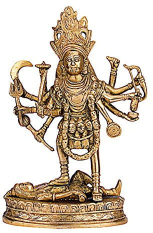 Kartique Ma Kali Messingstatue | Adi Shakti Ma | Göttin Kali | Murti | Skulptur | Rudrani | Bhadrakali | Aadya | Chamunda | Kamakshi