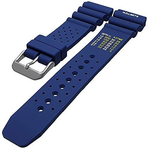 Talk Time ND Limits Silicone Watch Strap Divers Band Blue 20mm