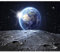 decomonkey Fototapete Mond Erde 400x280 cm XL Tapete Fototapeten Vlies Tapeten Vliestapete Wandtapete moderne Wandbild Wand Schlafzimmer Wohnzimmer Stern Planet