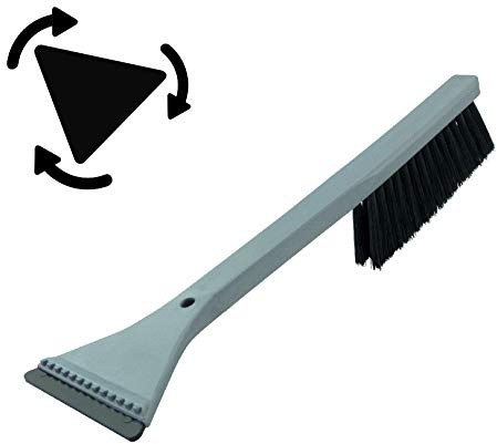 L&P A060 Eiskratzer Murska Eisschaber 365mm Dreieck 85mm Schaber Schneebesen HIPS Schneebürste lang Schneefeger Schnee Bürste Besen Feger Original Finnland TOP Qualität (Silber Grau Schwarz)