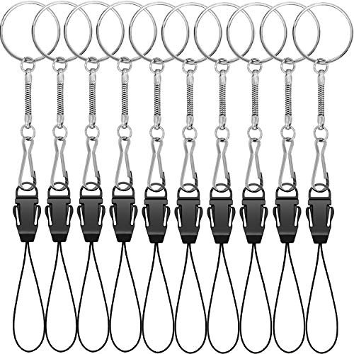 YOUOWO 10 x Schlüsselbänder für USB-Handyschlüssel, Ausweis, kleines abnehmbares Schlüsselband