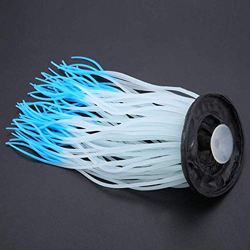 HEEPDD Décoration Artificielle d'anémone de mer de Silicone d'aquarium, matériau de Silicone de réservoir de Poissons d'ornement de Corail d'ornement de mer de simulatio[Bleu] Plantes d'ornement