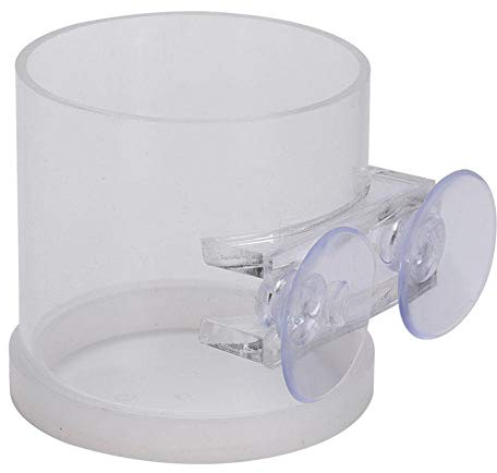 Aquarium Saugnapf Zufuhr transparenter Fisch Acrylring Nahrungsmittelzufuhr freier Fisch einziehender Ring mit Antikollisionsstreifen für Aquarium