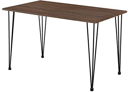 [en.casa] Mesa de Comedor Elegante con Patas Horquillas 120cm x 70cm x 75cm Mesa de Cocina Patas de Mesa de Acero Negro Hairpin Leg Tablero de MDF Color Nogal